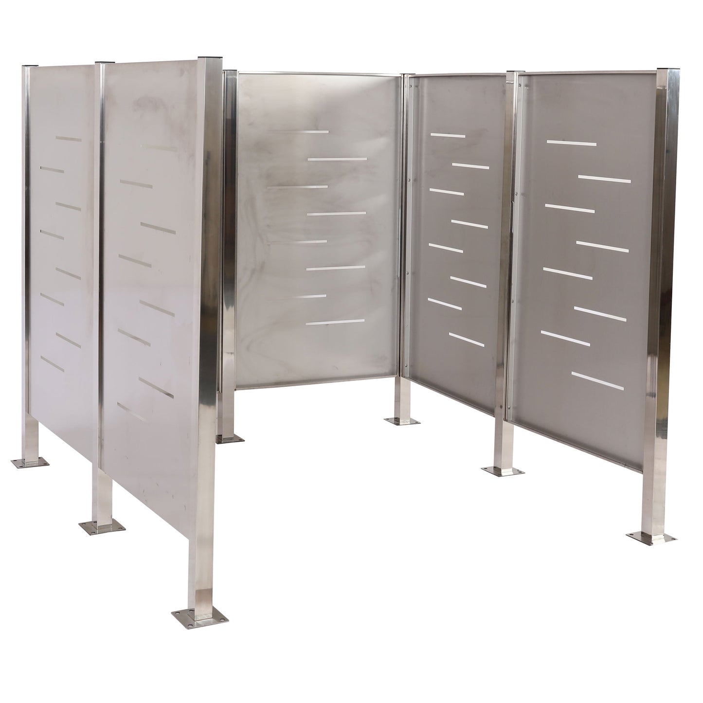 Cosmo Casa - Vuilnisbakhek - Robuuste RVS-constructie - RVS - Zilver - 151×165×165 cm