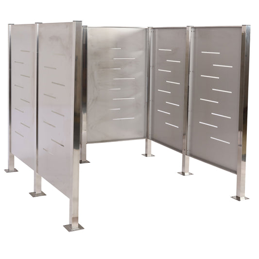 Cosmo Casa - Vuilnisbakhek - Robuuste RVS-constructie - RVS - Zilver - 151×165×165 cm