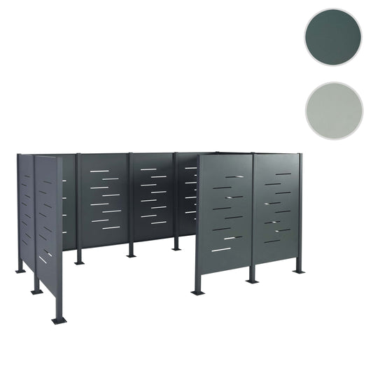 Cosmo Casa - Vuilnisbakhek - Opslag - RVS - Antraciet - 151×326×166 cm