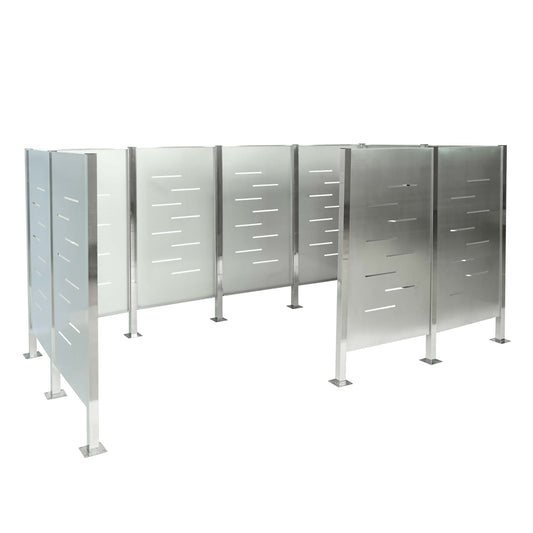 Cosmo Casa - Vuilnisbakhek - Opslag - RVS - RVS - 151×326×166 cm