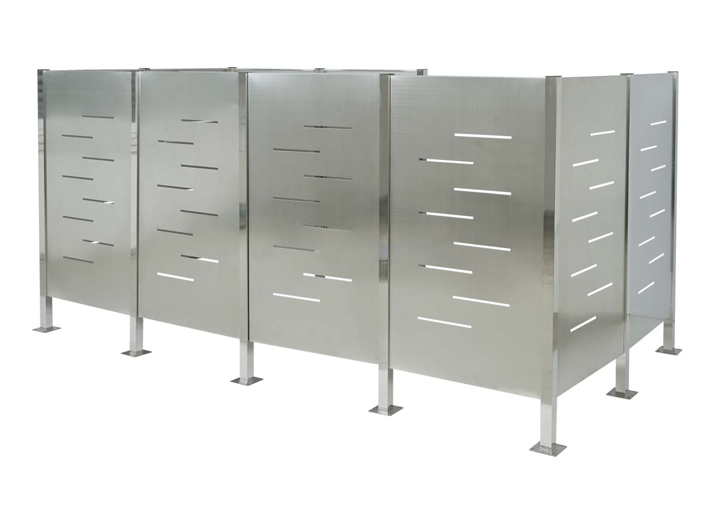 Cosmo Casa - Vuilnisbakhek - Opslag - RVS - RVS - 151×326×166 cm