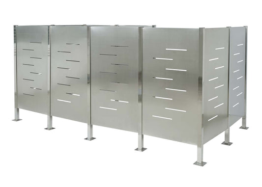 Cosmo Casa - Vuilnisbakhek - Opslag - RVS - RVS - 151×326×166 cm