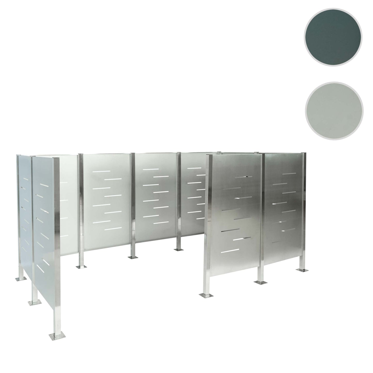 Cosmo Casa - Vuilnisbakhek - Opslag - RVS - RVS - 151×326×166 cm