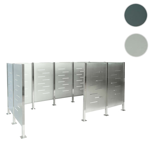 Cosmo Casa - Vuilnisbakhek - Opslag - RVS - RVS - 151×326×166 cm