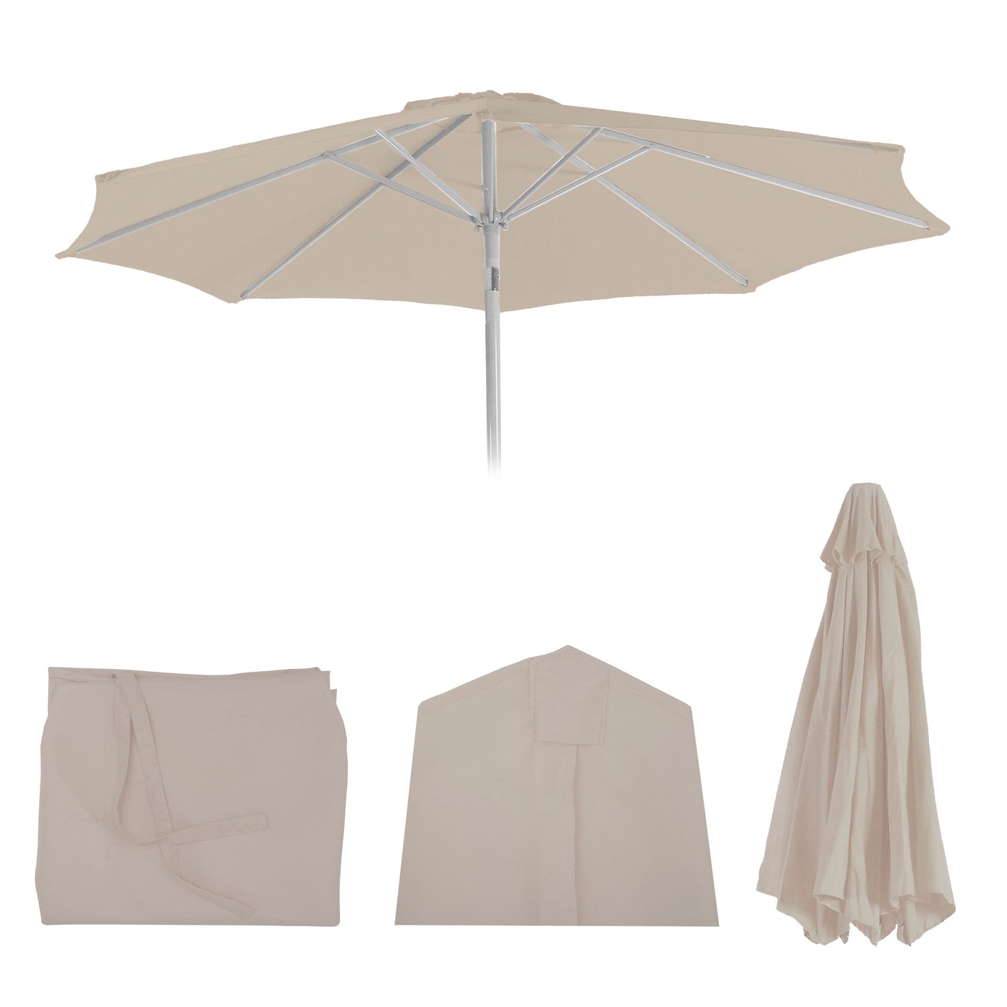 Cosmo Casa - Vervangende Parasolhoes - Stoftextiel - Crème - 3 m - 5 kg