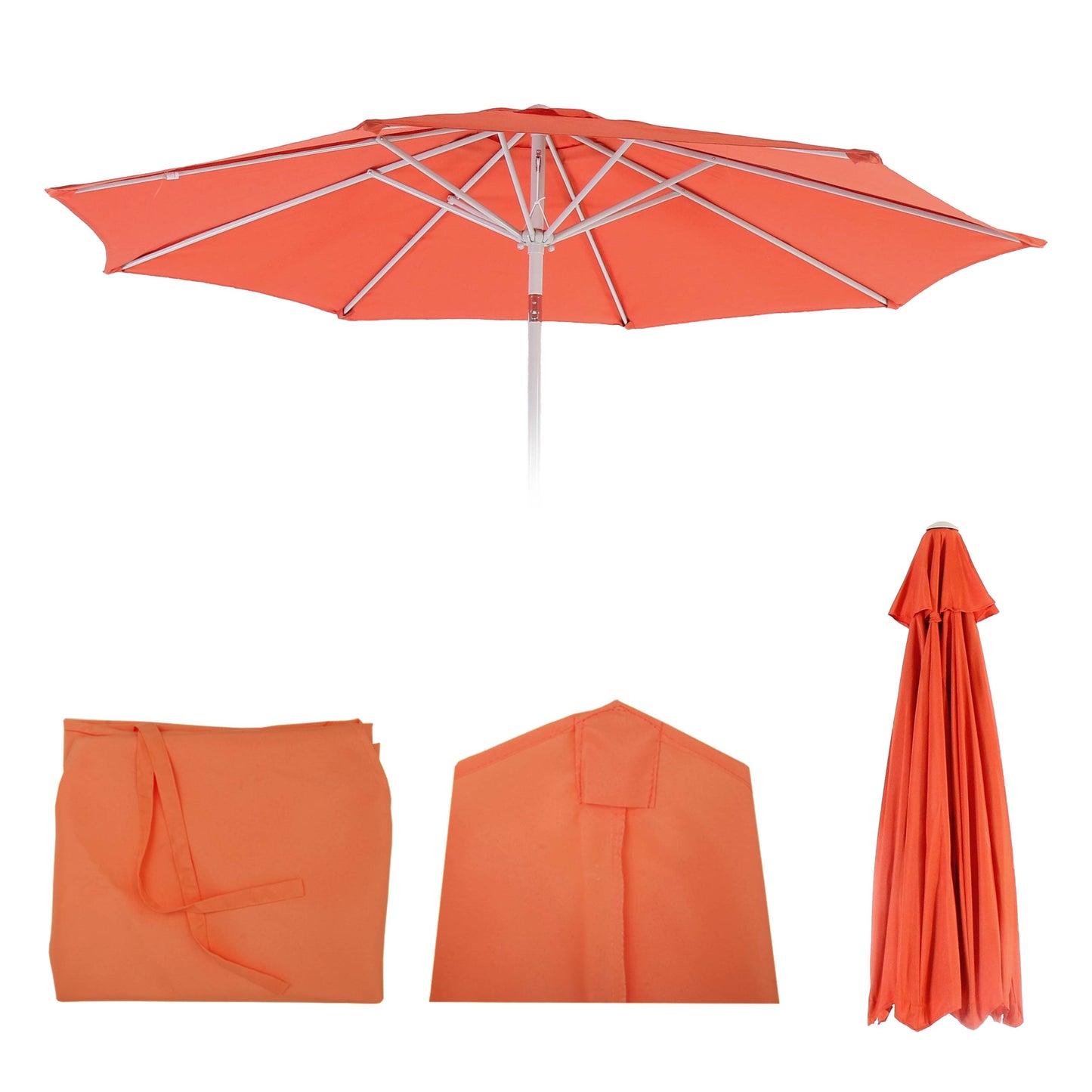 Cosmo Casa - Vervangende Parasolhoes - Stoftextiel - Terracotta - 2,7 m - 5 kg