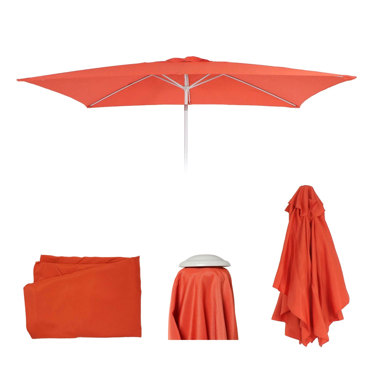 Cosmo Casa - Parasolhoes - Vervanging - Textiel - Terracotta - 2×3 m
