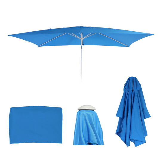 Cosmo Casa - Vervangingshoes voor Parasol 2×3 m - Rechthoekig, 4,5 kg, UV 50 - Stoftextiel - Blauw