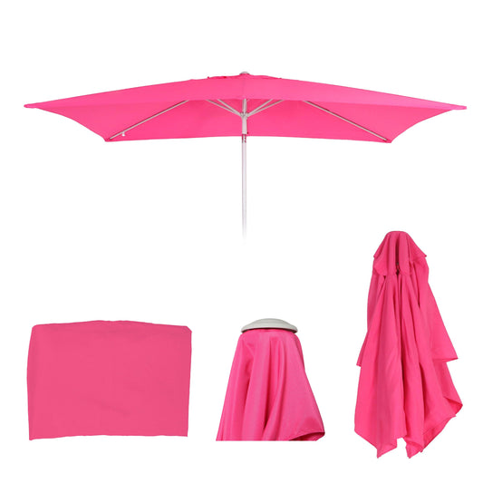 Cosmo Casa - Vervangingshoes voor Parasol 2×3 m - Rechthoekig, 4,5 kg, UV 50 - Stoftextiel - Roze