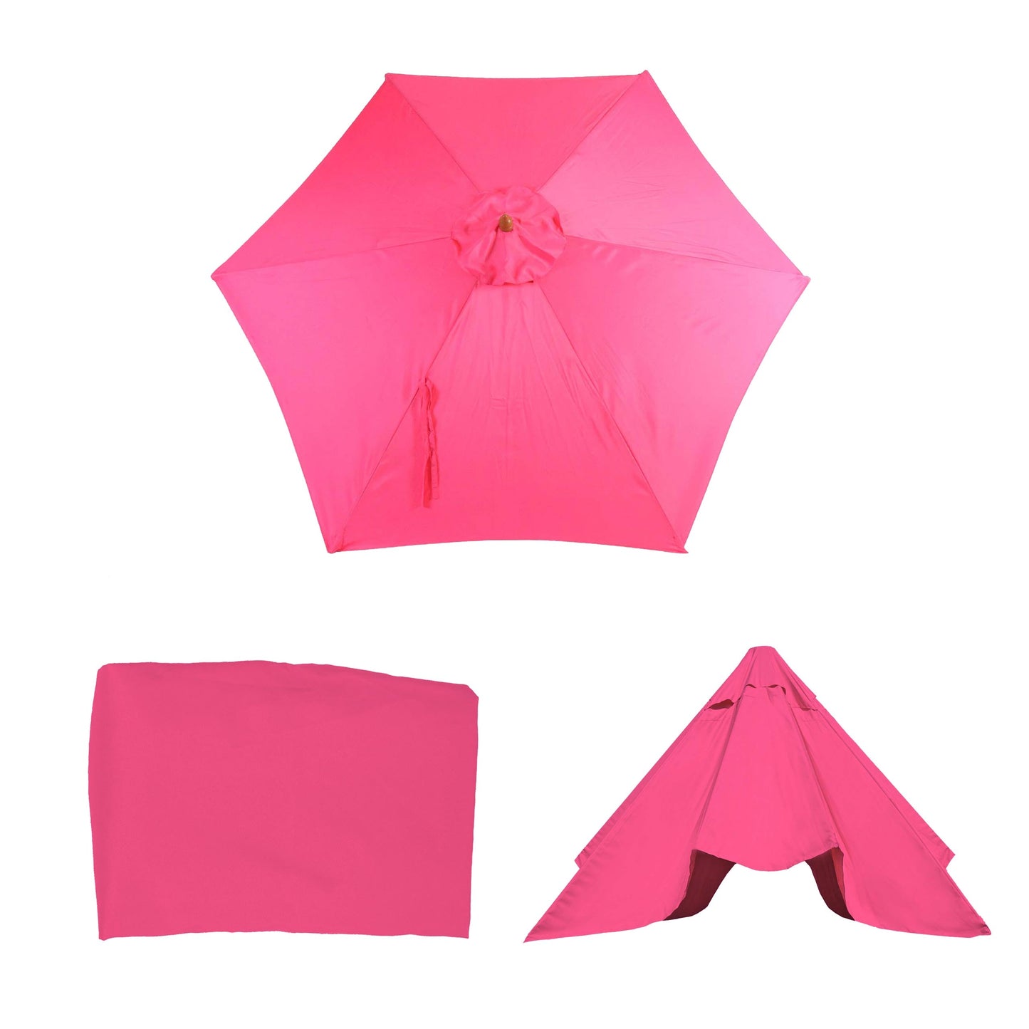 Cosmo Casa - Vervangende Hoes voor Parasol Florida 3 m - 6 Stutten - Polyester - Roze