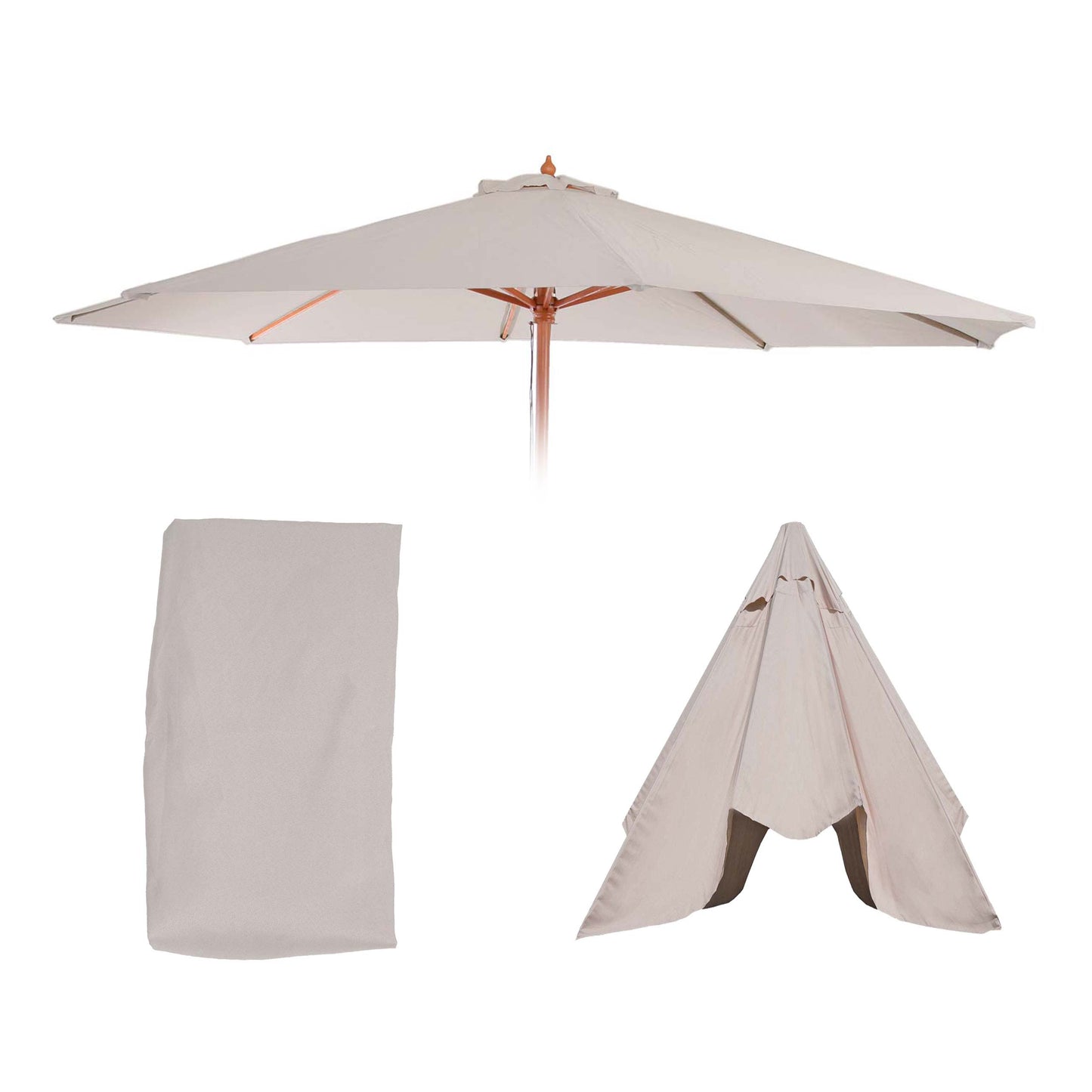 Cosmo Casa - Parasolhoes - Vervanging - Polyester - Crème-Wit - 3,5 m