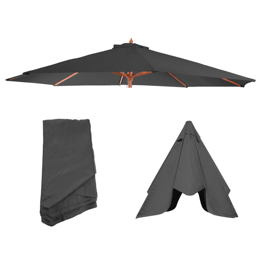 Cosmo Casa - Parasolhoes - Ribben - Polyester - Antraciet - 3,5 m