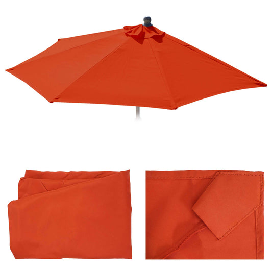 Cosmo Casa - Vervangende Hoes voor Halfronde Parasol - Stoftextiel - UV 50 - Terracotta - Ø 270 cm / 3 kg