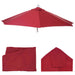 Cosmo Casa - Vervangende Hoes voor Halfronde Parasol - Stoftextiel - UV 50 - Bordeaux - Ø 270 cm / 3 kg