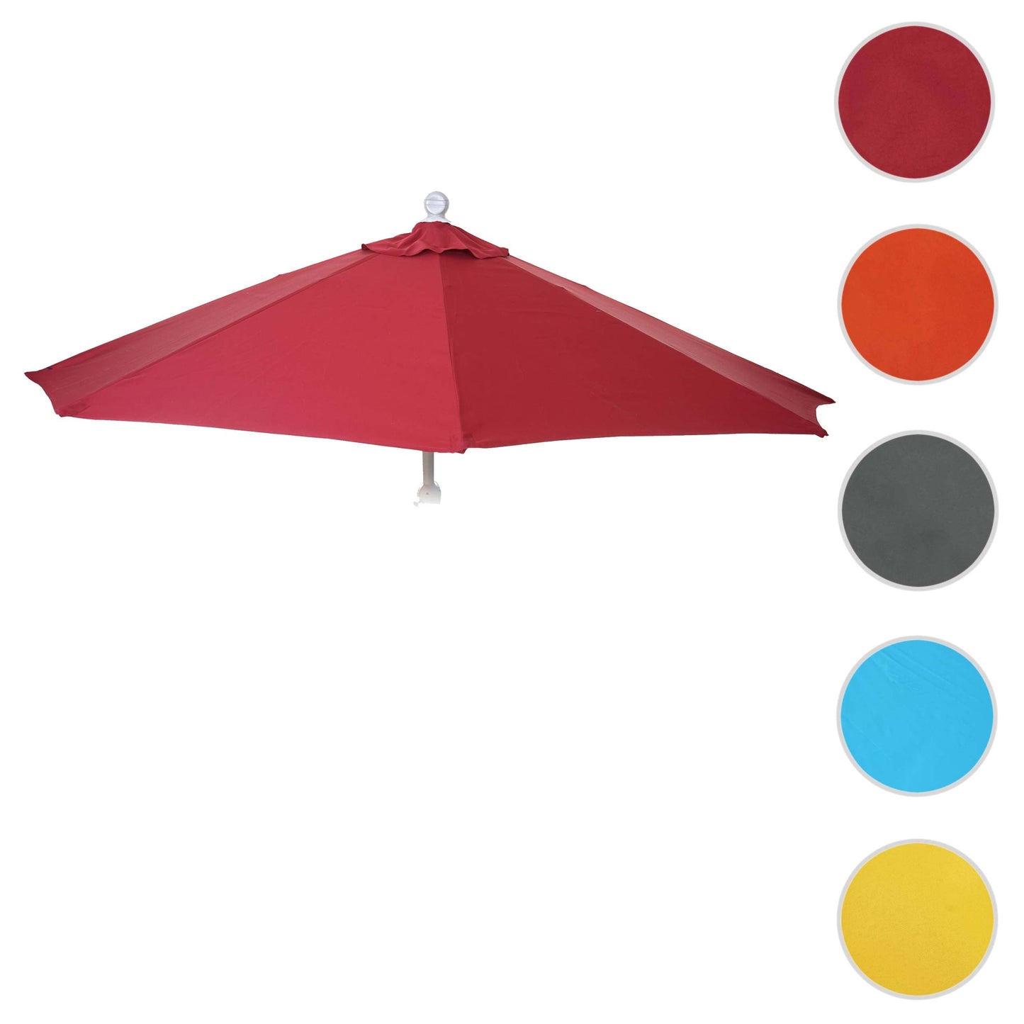 Cosmo Casa - Vervangende Hoes voor Halfronde Parasol - Stoftextiel - UV 50 - Bordeaux - Ø 270 cm / 3 kg