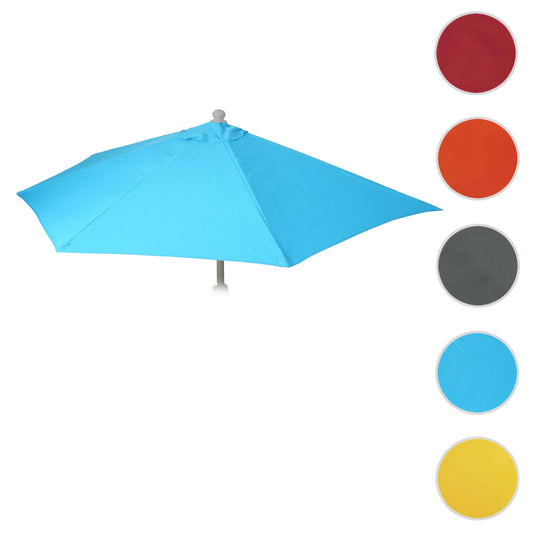 Cosmo Casa - Vervangende Hoes voor Halfronde Parasol - Stoftextiel - UV 50 - Turkoois - Ø 270 cm / 3 kg