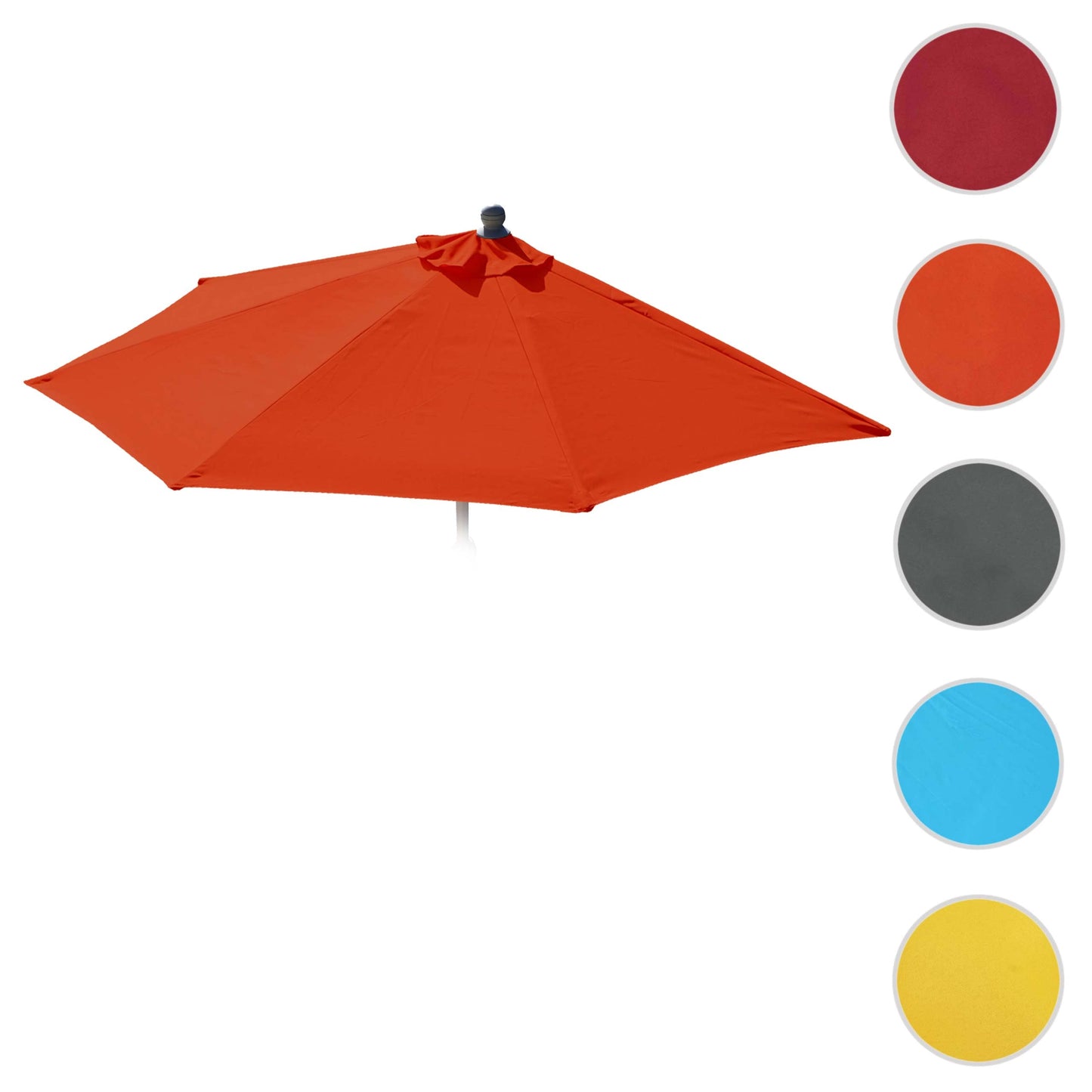 Cosmo Casa - Vervangende Hoes voor Halfronde Parasol - Stoftextiel - UV 50 - Terracotta - Ø 300 cm / 3 kg