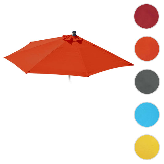 Cosmo Casa - Vervangende Hoes voor Halfronde Parasol - Stoftextiel - UV 50 - Terracotta - Ø 300 cm / 3 kg