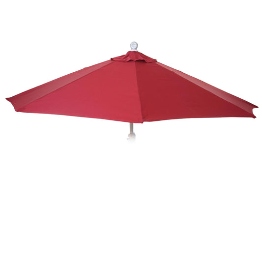 Cosmo Casa - Vervangende Hoes voor Halfronde Parasol - Stoftextiel - UV 50 - Bordeaux - Ø 300 cm / 3 kg