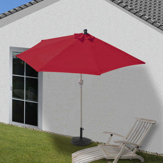 Cosmo Casa - Vervangende Hoes voor Halfronde Parasol - Stoftextiel - UV 50 - Bordeaux - Ø 300 cm / 3 kg