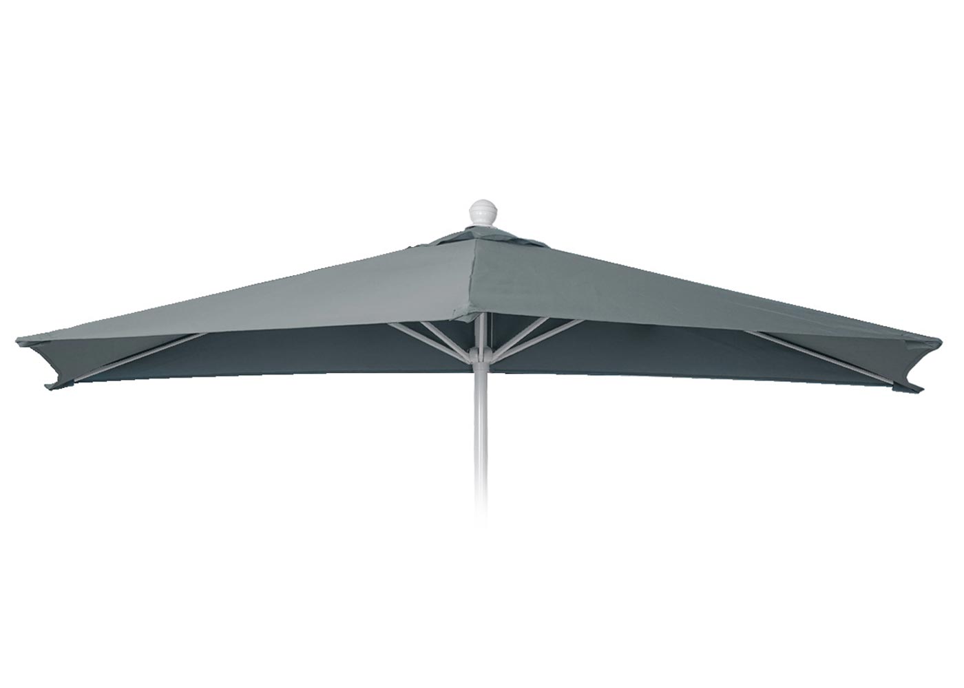 Cosmo Casa - Vervangende Hoes voor Halfronde Parasol - Stoftextiel - UV 50 - Antraciet - Ø 300 cm / 3 kg