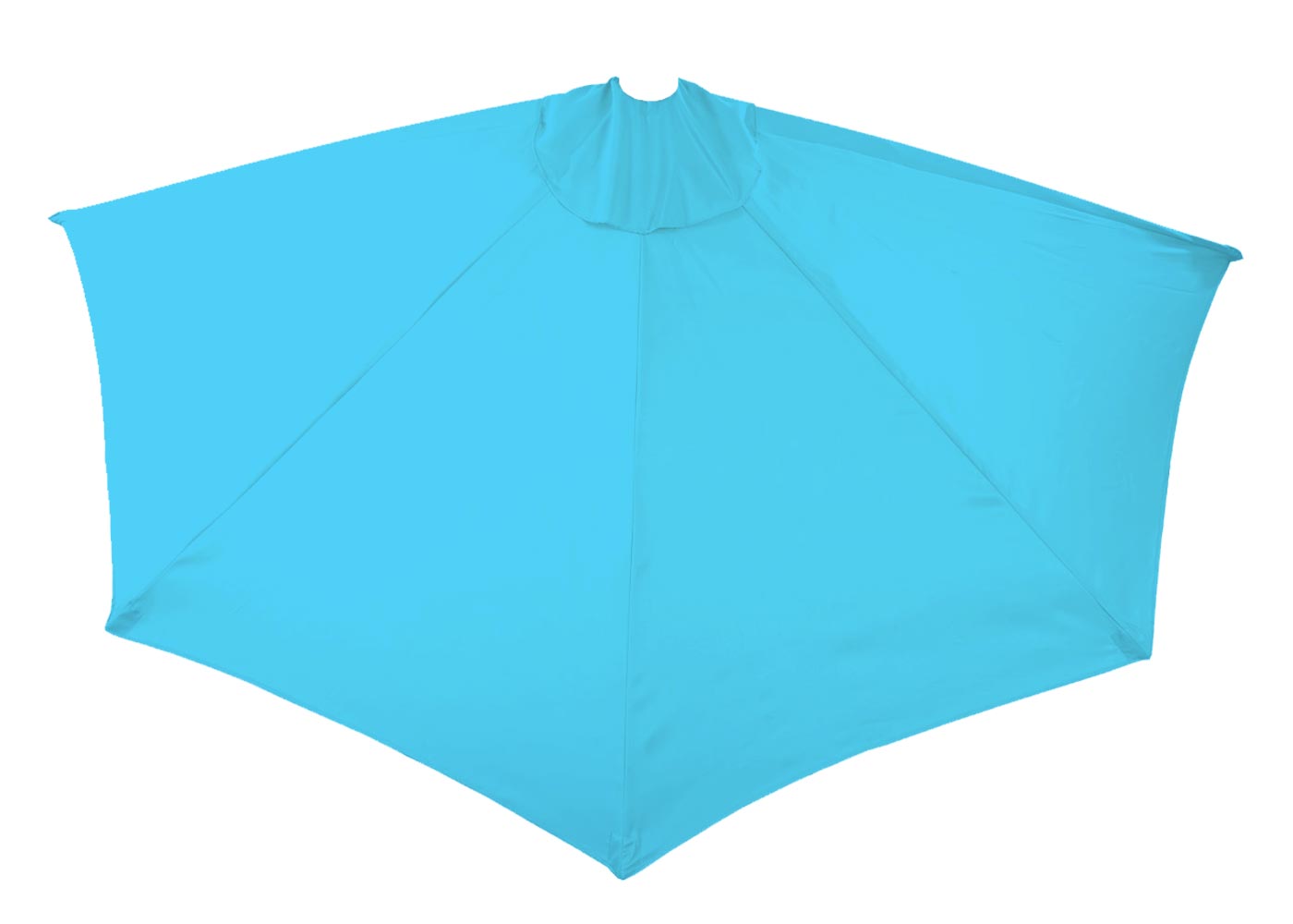 Cosmo Casa - Vervangende Hoes voor Halfronde Parasol - Stoftextiel - UV 50 - Turkoois - Ø 300 cm / 3 kg