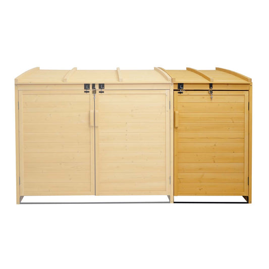 Cosmo Casa - Afvalbakbekleding - Verlengbaar - WPC & Hout - Bruin - 138×69×105 cm