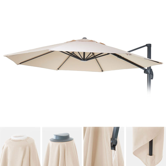 Cosmo Casa - Parasolhoes - Vervangend - Polyester - Crème-Beige - 4 m