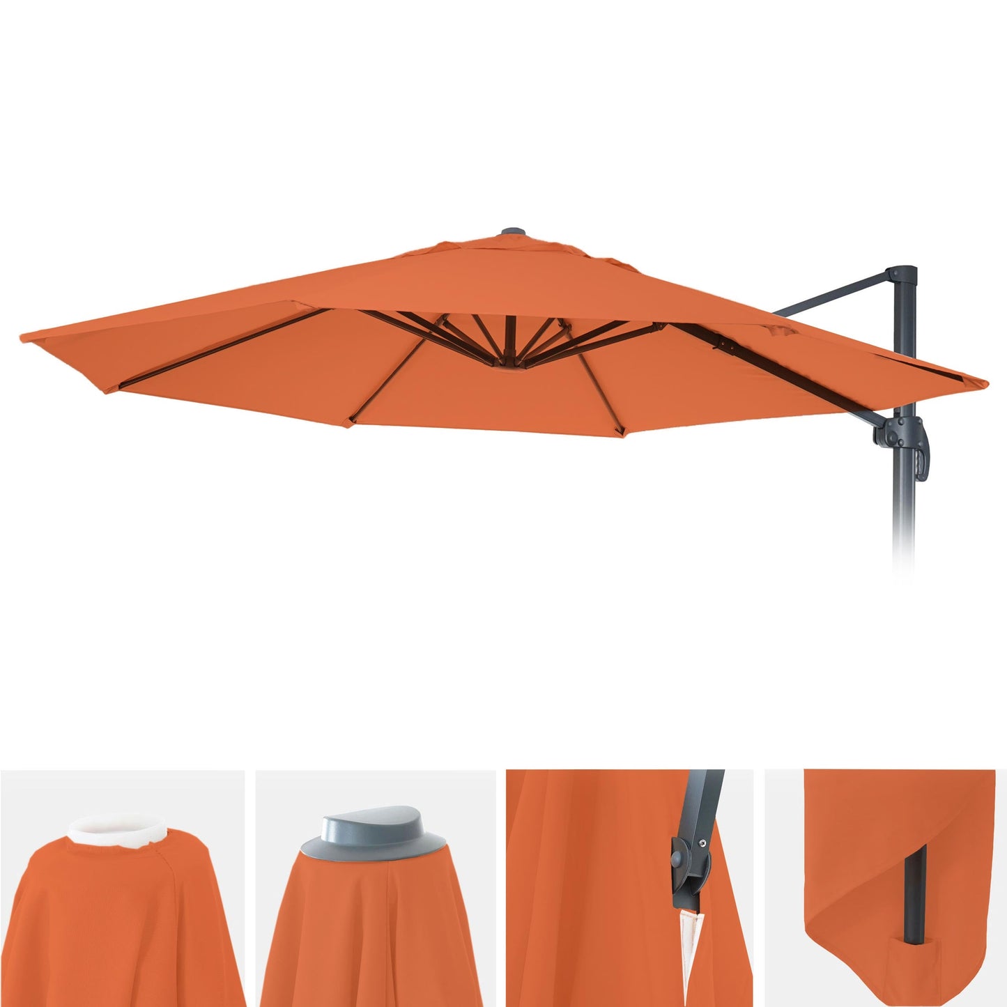 Cosmo Casa - Parasolhoes - 8 Stutten ca. 3 m - 220 g/m² Polyester - Terracotta