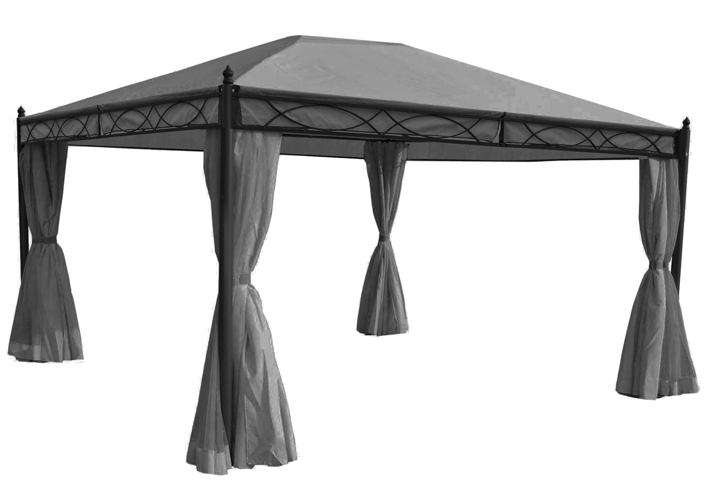 Cosmo Casa - Zijwand Pergola - Vervangend - Polyester - Grijs - 4×3 m