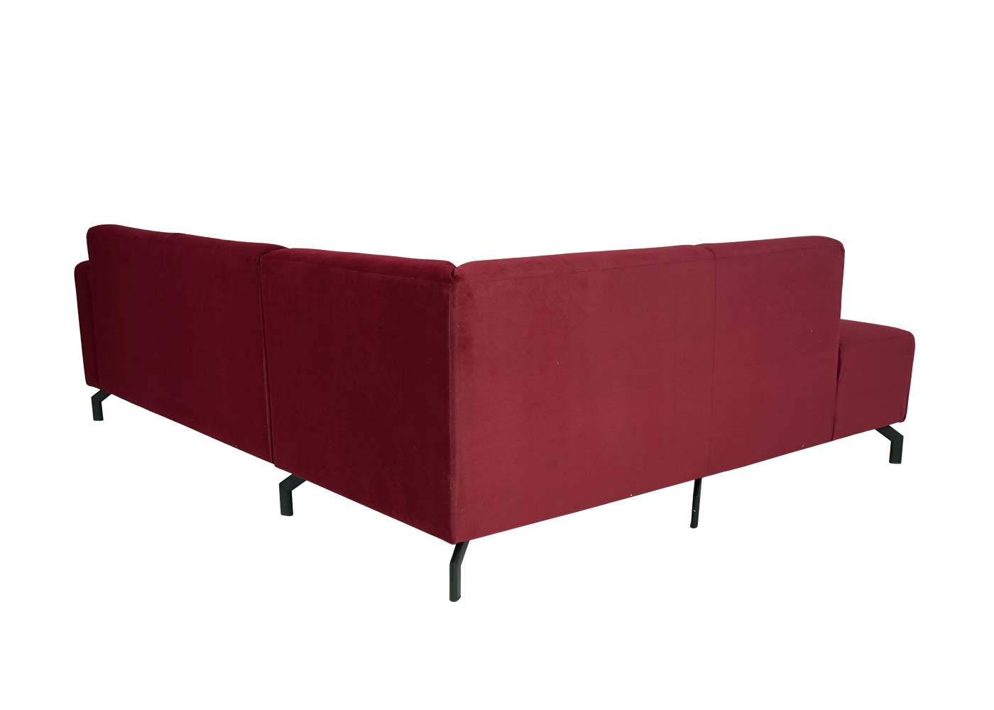 Cosmo Casa - Hoekbank met voetenbank - Waterafstotend - Textiel - Bordeauxrood - 247 cm