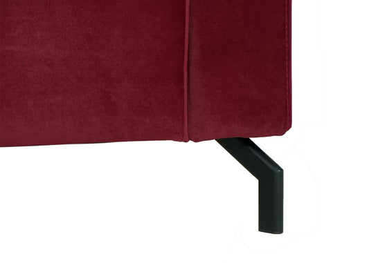 Cosmo Casa - Hoekbank met voetenbank - Waterafstotend - Textiel - Bordeauxrood - 247 cm