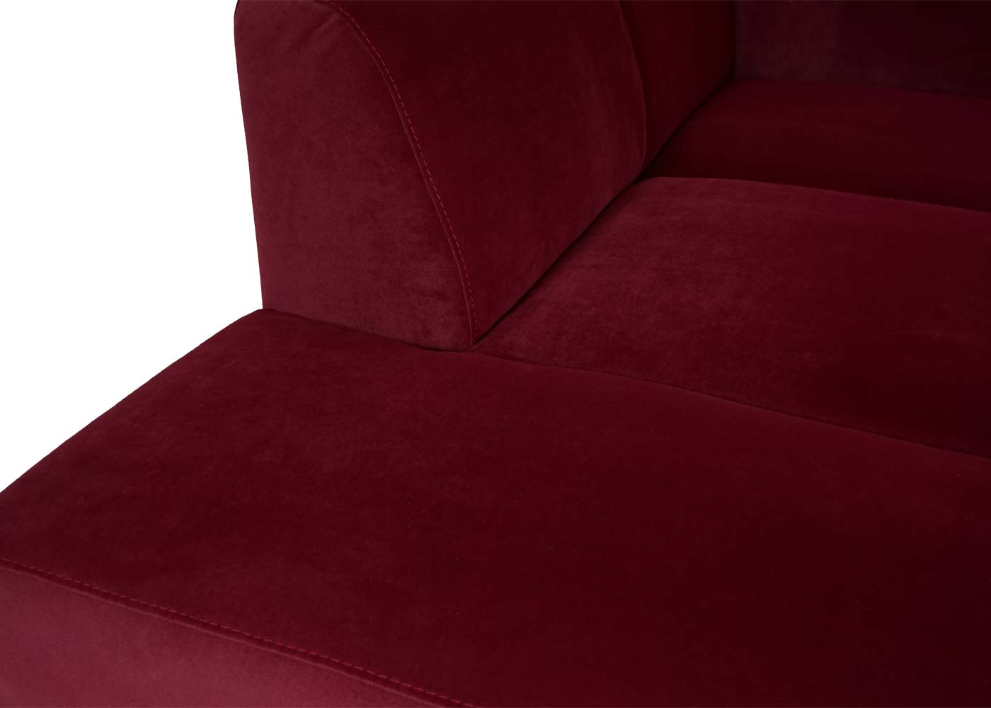 Cosmo Casa - Hoekbank met voetenbank - Waterafstotend - Textiel - Bordeauxrood - 247 cm