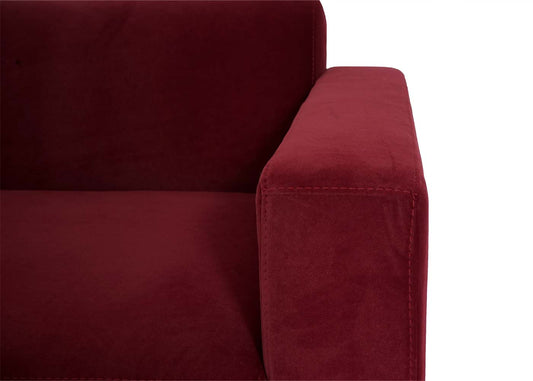 Cosmo Casa - Hoekbank met voetenbank - Waterafstotend - Textiel - Bordeauxrood - 247 cm