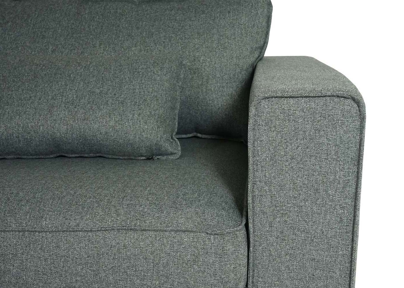 Cosmo Casa - Hoekbank - Links - Textiel - Grijs - 295 cm