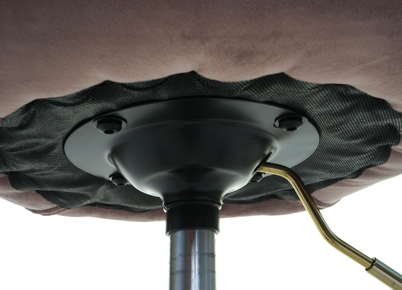 Cosmo Casa - Bureaustoel - Velvet draaistoel met armleuning - Fluweel en Metaal - Roze - Gouden onderstel