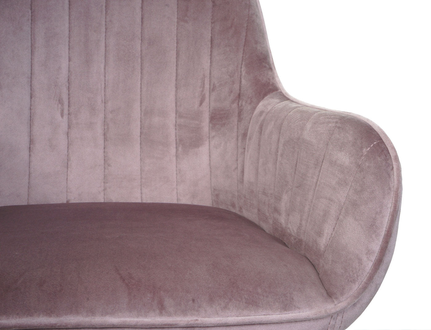 Cosmo Casa - Bureaustoel - Velvet draaistoel met armleuning - Fluweel en Metaal - Roze - Gouden onderstel