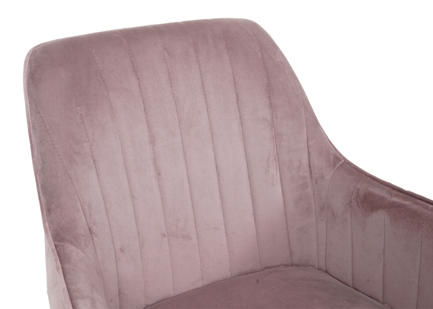 Cosmo Casa - Bureaustoel - Velvet draaistoel met armleuning - Fluweel en Metaal - Roze - Gouden onderstel