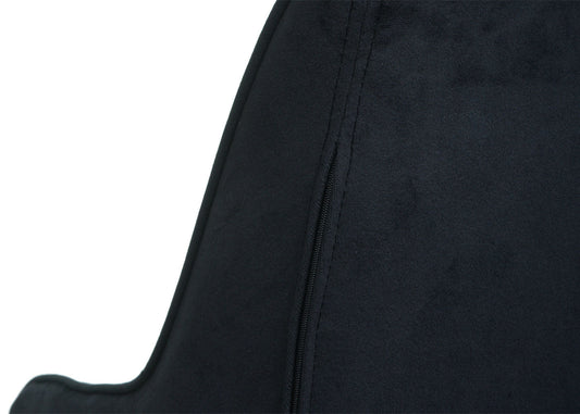 Cosmo Casa - Bureaustoel - Velvet draaistoel met armleuning - Fluweel en Metaal - Zwart - Gouden onderstel