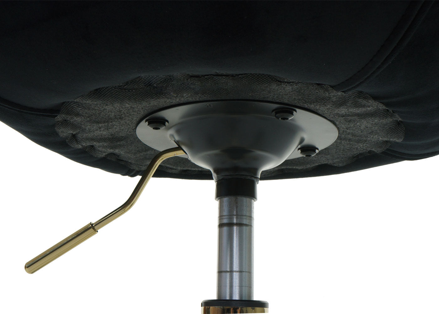 Cosmo Casa - Bureaustoel - Velvet draaistoel met armleuning - Fluweel en Metaal - Zwart - Gouden onderstel