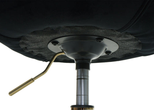 Cosmo Casa - Bureaustoel - Velvet draaistoel met armleuning - Fluweel en Metaal - Zwart - Gouden onderstel