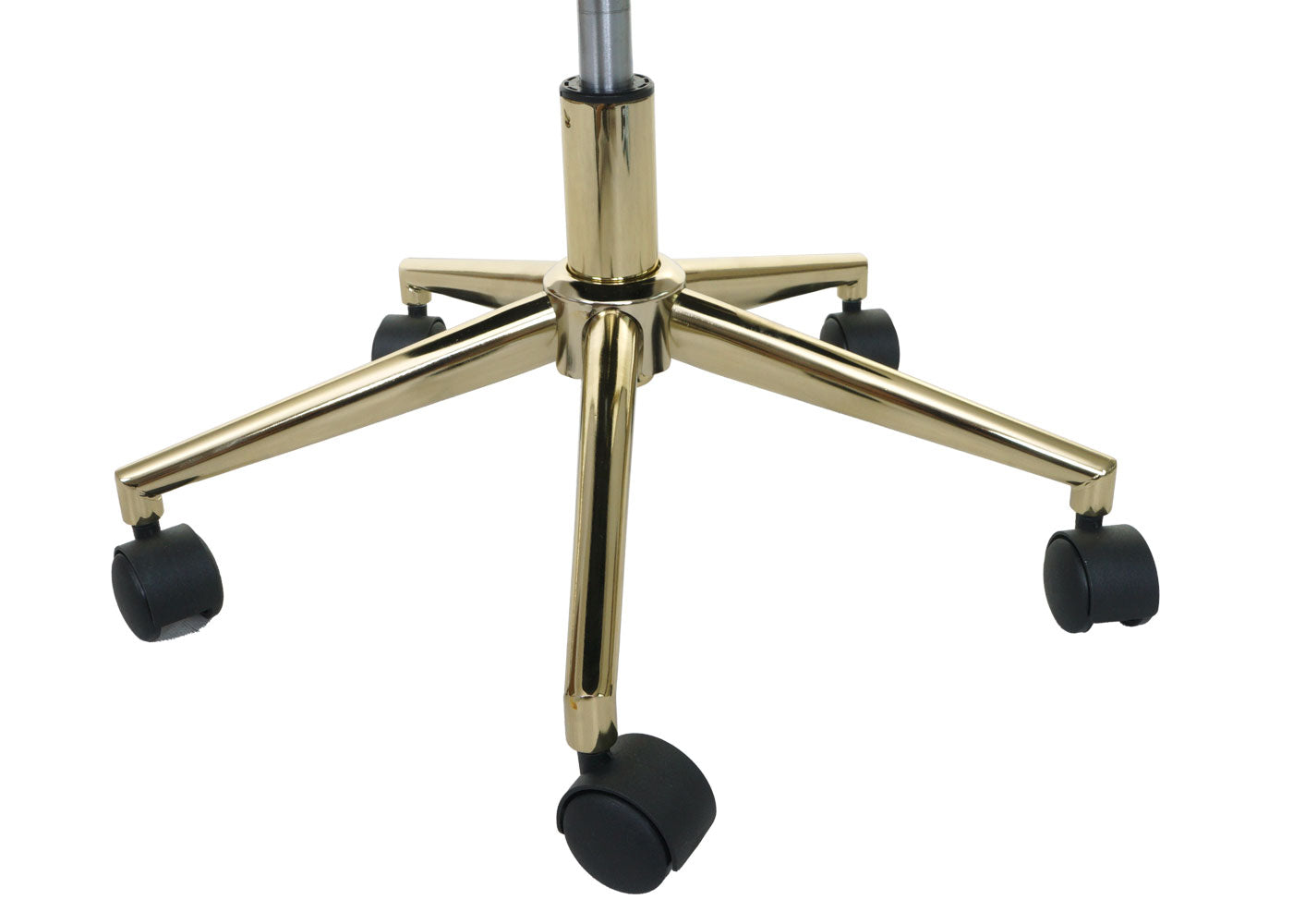 Cosmo Casa - Bureaustoel - Velvet draaistoel met armleuning - Fluweel en Metaal - Zwart - Gouden onderstel