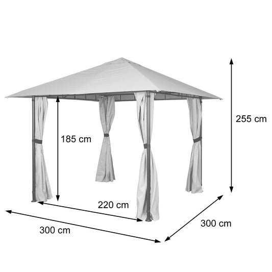 Cosmo Casa - Pergola - Met zijwand - Aluminium - Crème-Beige - 3×3 m