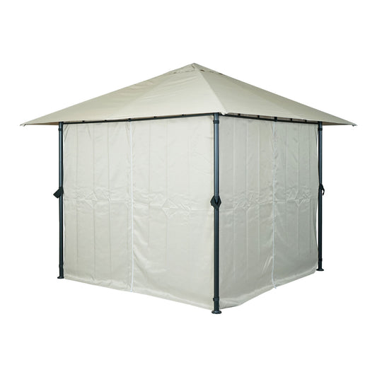 Cosmo Casa - Pergola - Met zijwand - Aluminium - Crème-Beige - 3×3 m