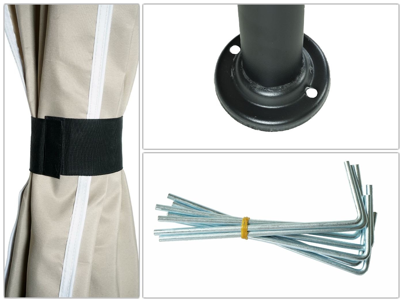 Cosmo Casa - Pergola - Met zijwand - Aluminium - Crème-Beige - 3×3 m