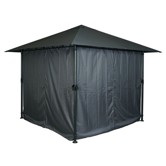 Cosmo Casa - Pergola - Met zijwand - Aluminium - Antraciet - 3×3 m