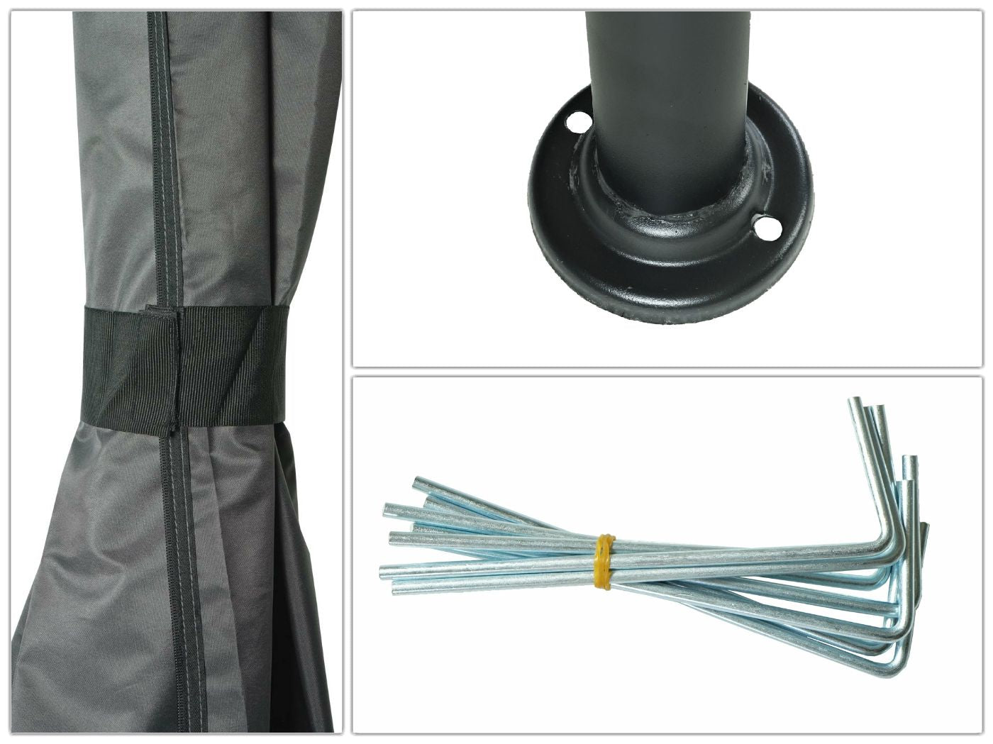 Cosmo Casa - Pergola - Met zijwand - Aluminium - Antraciet - 3×3 m