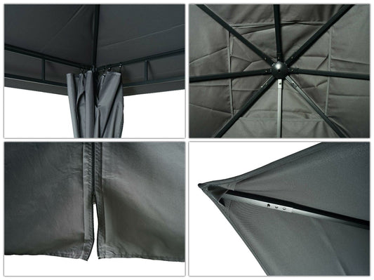 Cosmo Casa - Pergola - Met zijwand - Aluminium - Antraciet - 3×3 m