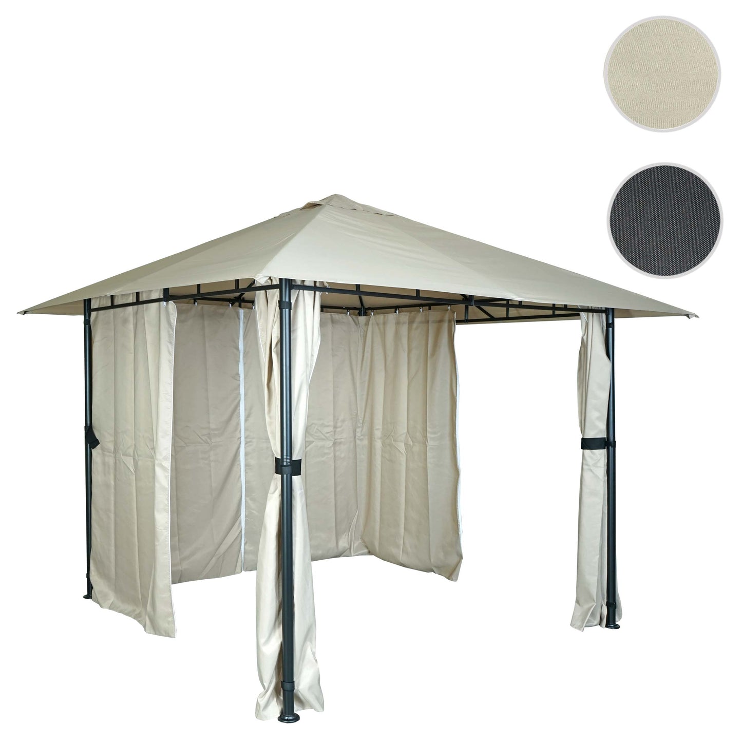 Cosmo Casa - Pergola - Met zijwand - Aluminium - Antraciet - 3×3 m
