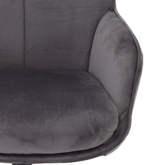 Cosmo Casa - Bureaustoel - Verstelbaar - Fluweel - Donkergrijs